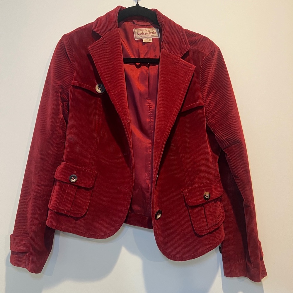 Marlboro Classics Women's Red Corduroy Blazer Jacket